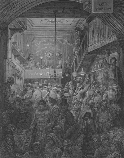 Vente du poisson à la criée - Gustave after Dore